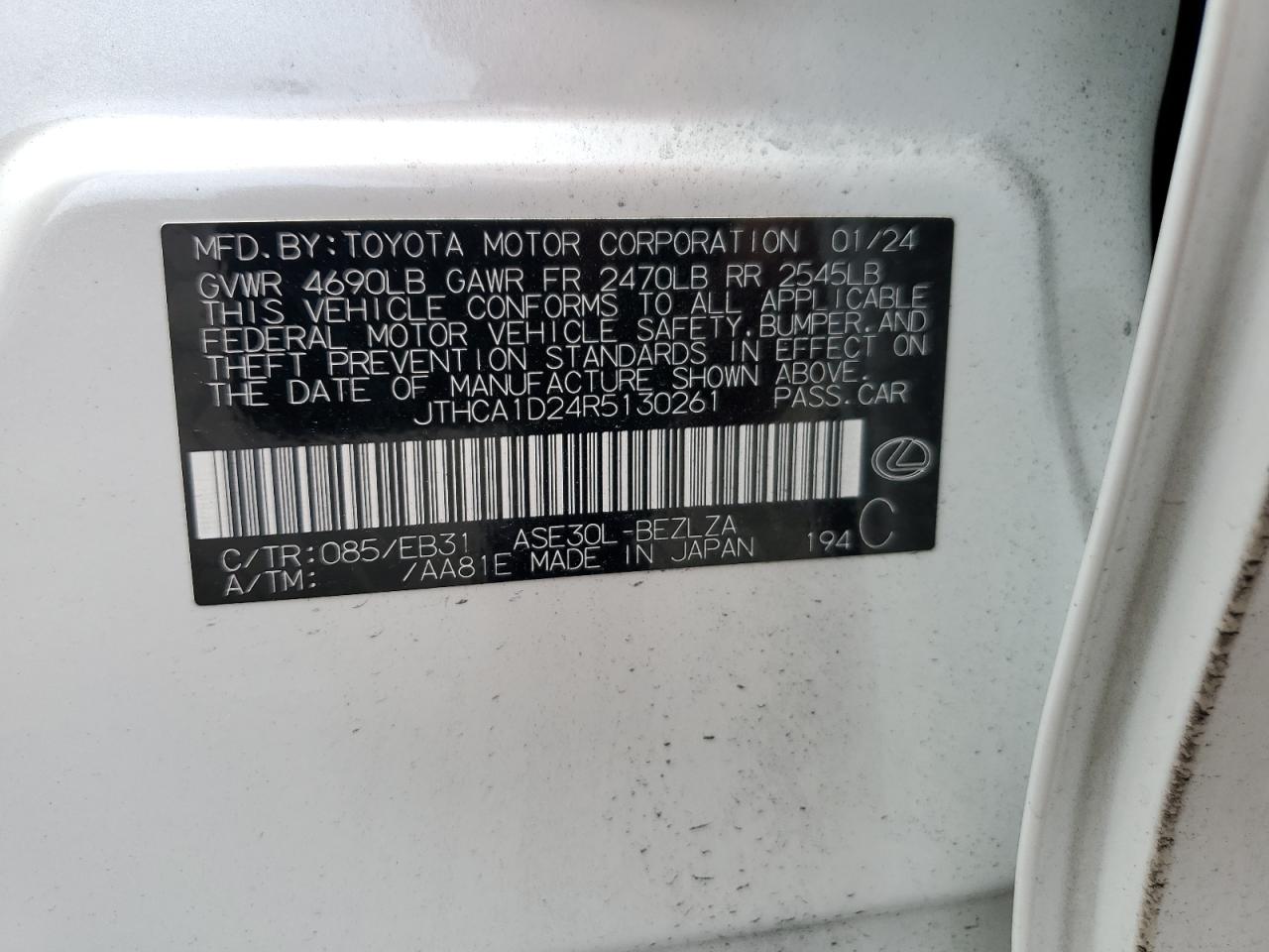 JTHCA1D24R5130261 2024 Lexus Is 300