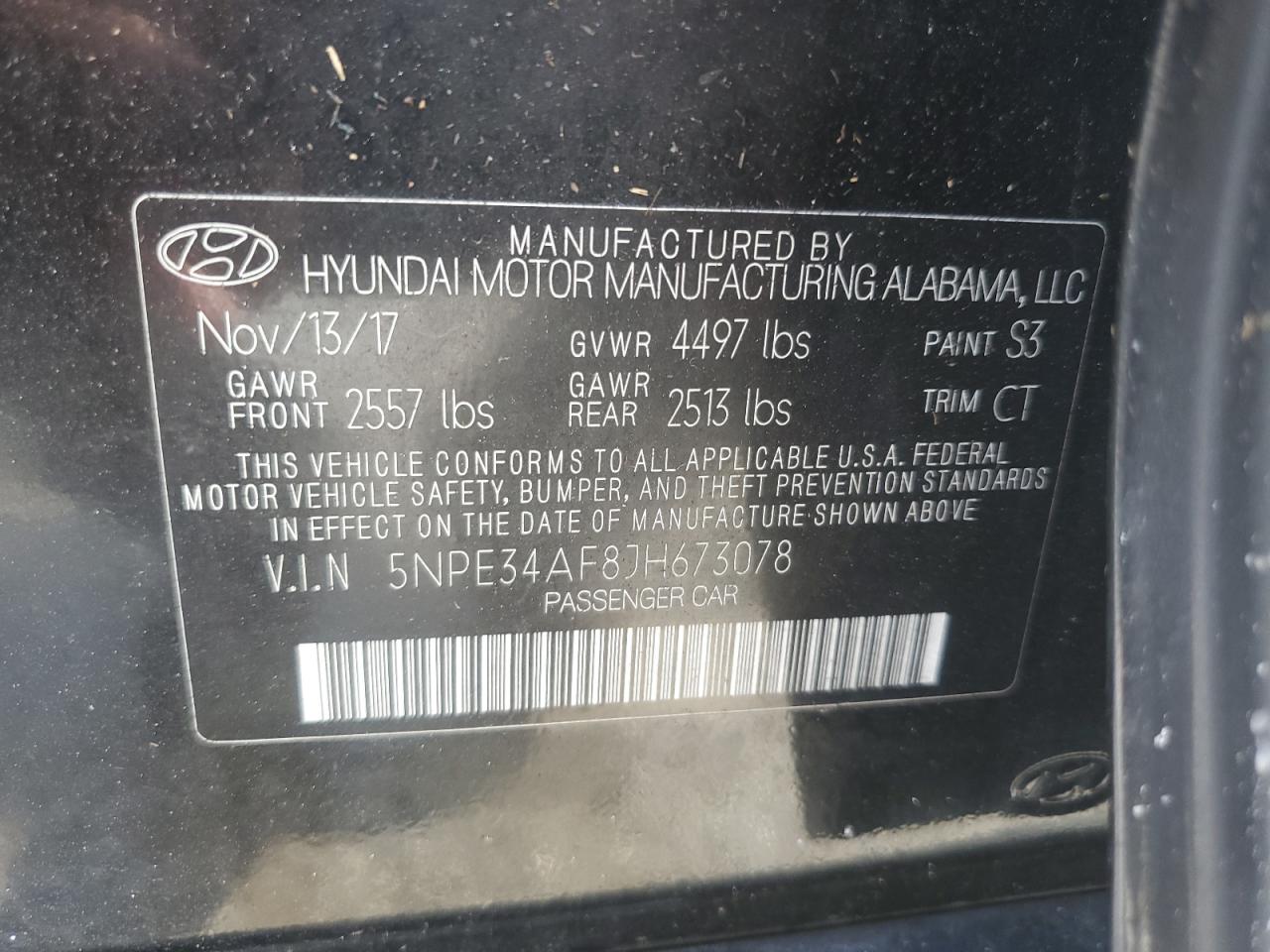 5NPE34AF8JH673078 2018 Hyundai Sonata Sport