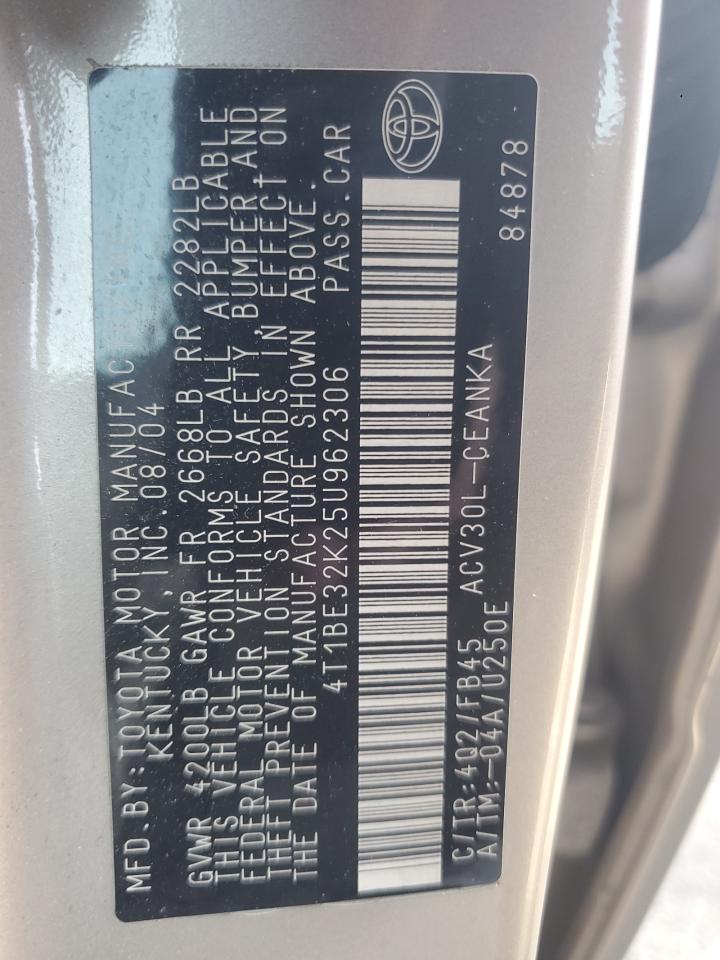 4T1BE32K25U962306 2005 Toyota Camry Le