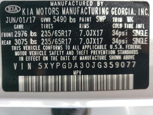 2018 Kia Sorento Lx VIN: 5XYPGDA30JG359077 Lot: 59153114