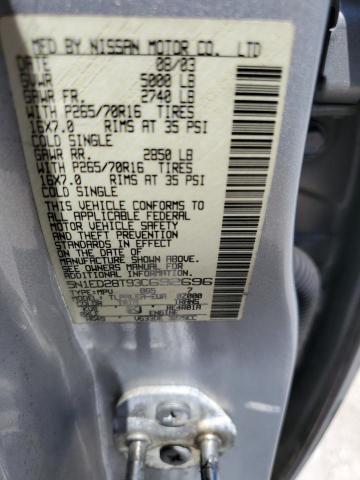 2003 Nissan Xterra Xe VIN: 5N1ED28T93C692696 Lot: 59899504