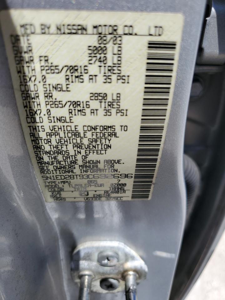 5N1ED28T93C692696 2003 Nissan Xterra Xe