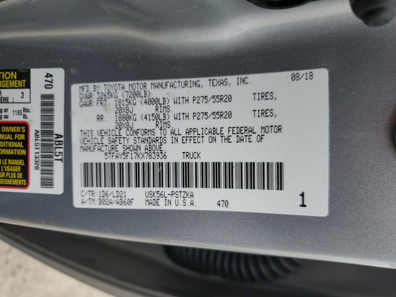 5TFAY5F17KX783936 2019 Toyota Tundra Crewmax 1794