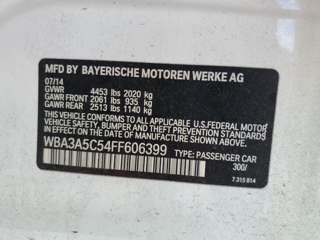 WBA3A5C54FF606399 2015 BMW 328 I