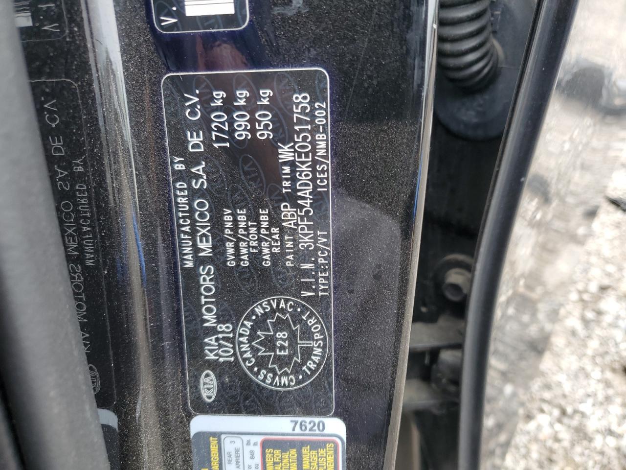 3KPF54AD6KE051758 2019 Kia Forte Ex