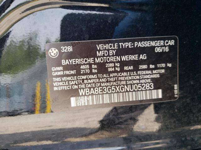 2016 BMW 328 Xi Sulev VIN: WBA8E3G5XGNU05283 Lot: 59688534