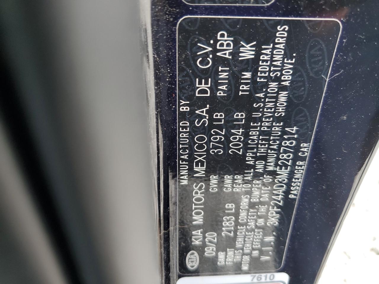 3KPF24AD3ME287814 2021 Kia Forte Fe