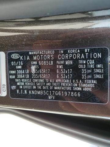 2016 Kia Sedona Lx VIN: KNDMB5C17G6197866 Lot: 59032334