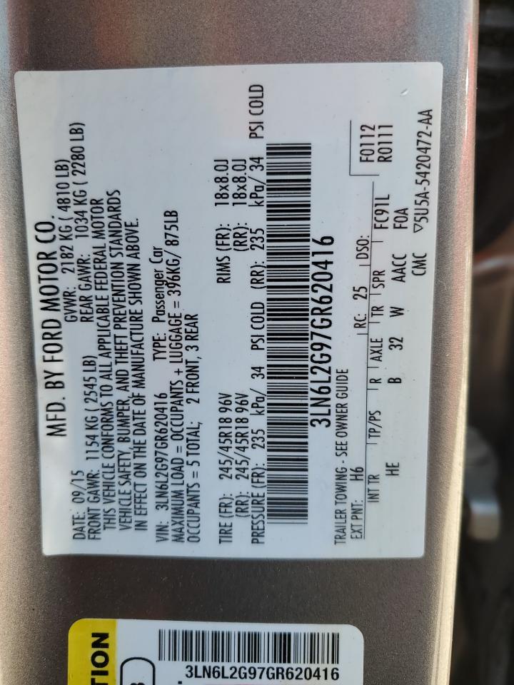 3LN6L2G97GR620416 2016 Lincoln Mkz