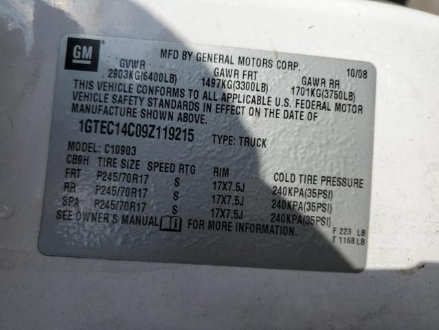 2009 GMC Sierra C1500 VIN: 1GTEC14C09Z119215 Lot: 60095174