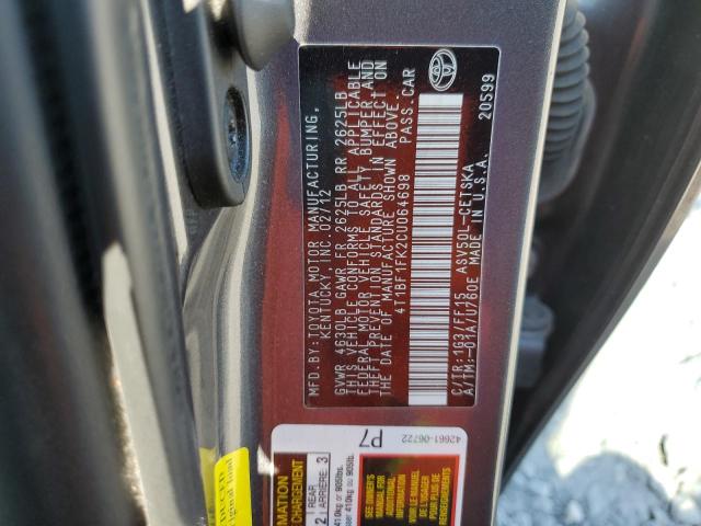 4T1BF1FK2CU064698 2012 Toyota Camry Base