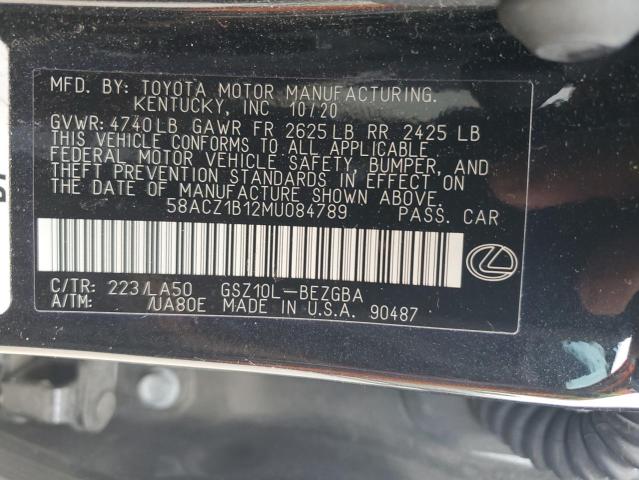 2021 Lexus Es 350 Base VIN: 58ACZ1B12MU084789 Lot: 57519144