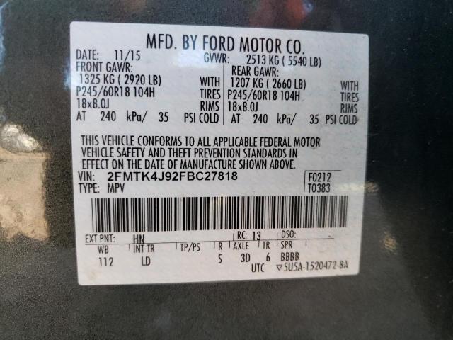 2015 FORD EDGE SEL 2FMTK4J92FBC27818