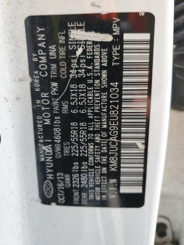 2014 Hyundai Tucson Gls VIN: KM8JUCAG9EU821034 Lot: 57335054