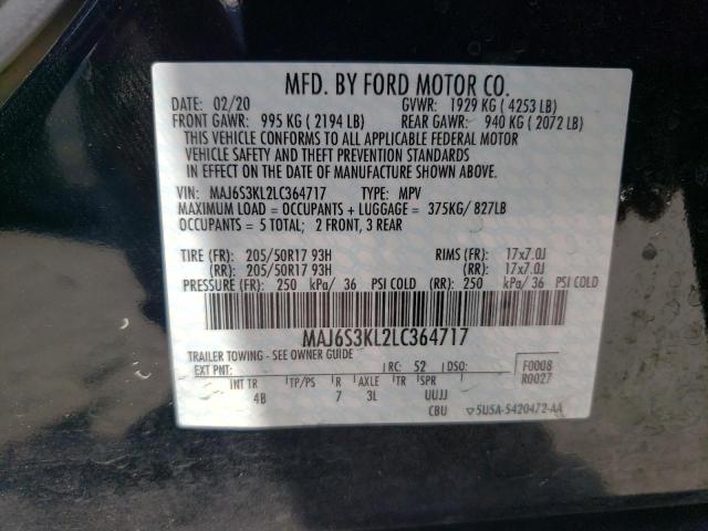 2020 Ford Ecosport Titanium VIN: MAJ6S3KL2LC364717 Lot: 60954854