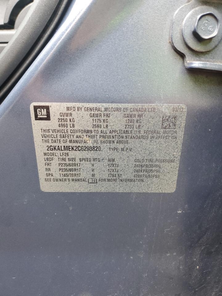 2GKALMEK2C6293820 2012 GMC Terrain Sle