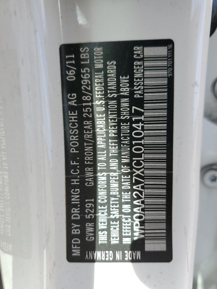WP0AA2A7XCL010417 2012 Porsche Panamera 2