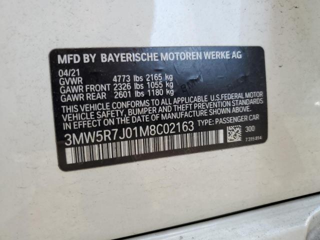 2021 BMW 330Xi VIN: 3MW5R7J01M8C02163 Lot: 58989804