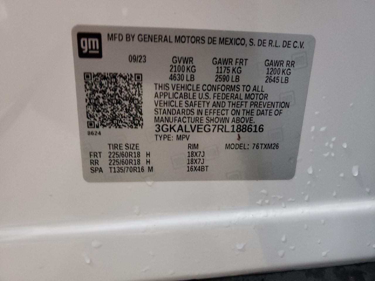 3GKALVEG7RL188616 2024 GMC Terrain Slt