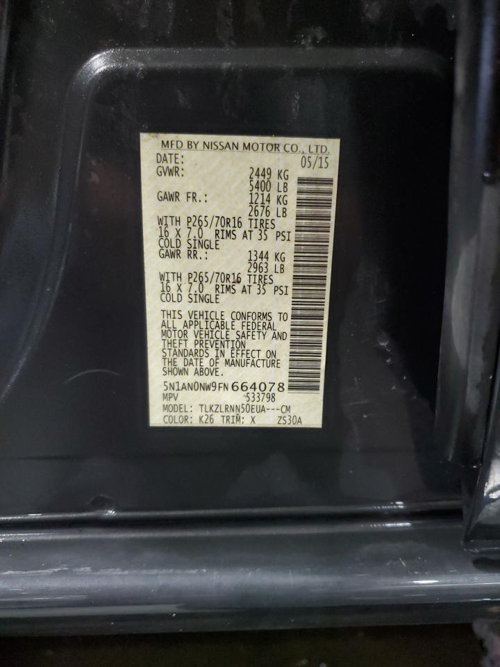 5N1AN0NW9FN664078 2015 Nissan Xterra X