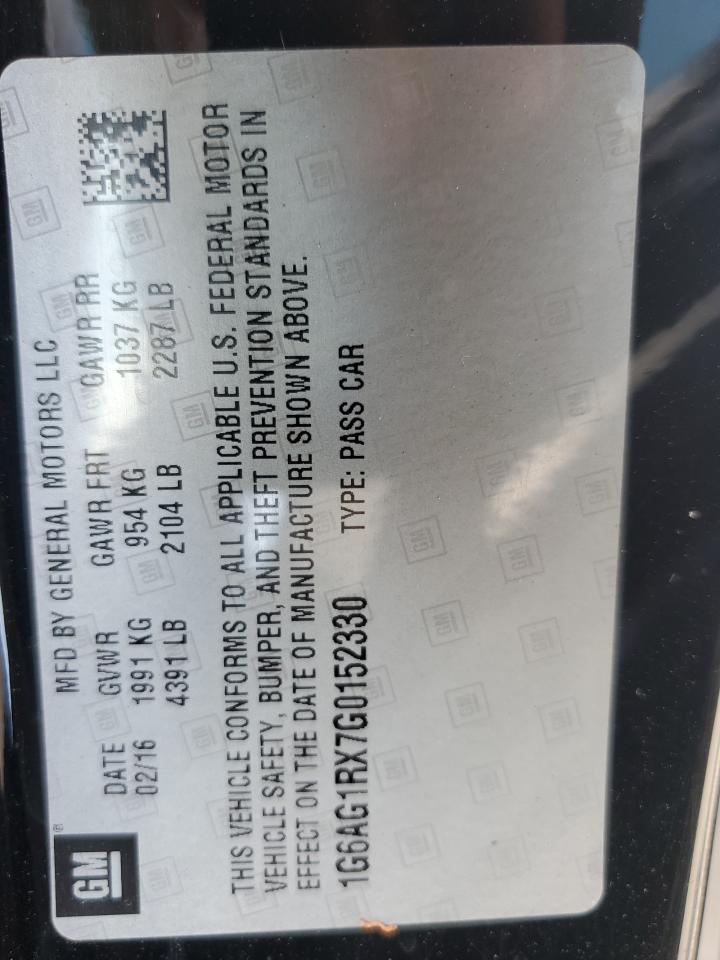 1G6AG1RX7G0152330 2016 Cadillac Ats