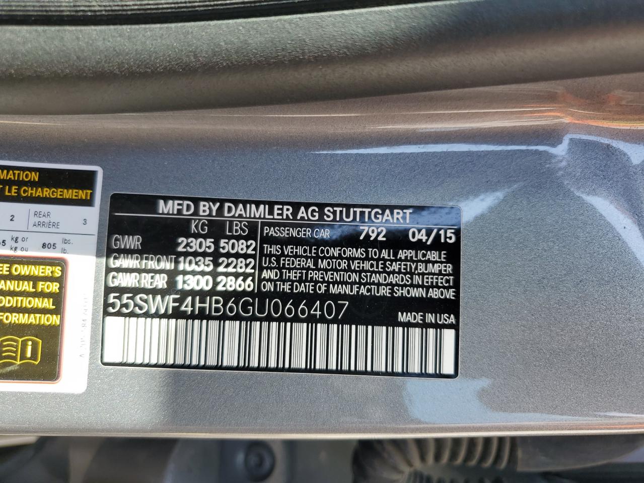 55SWF4HB6GU066407 2016 Mercedes-Benz C 350E