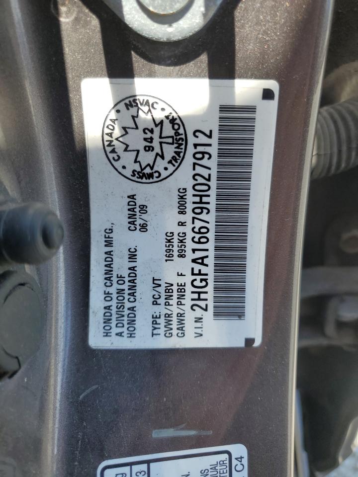 2HGFA16679H027912 2009 Honda Civic Lx-S
