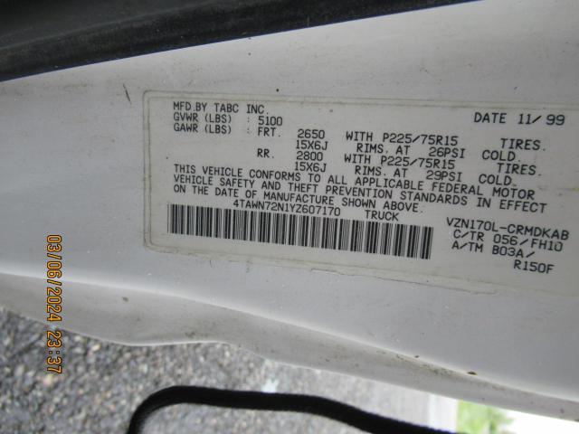 2000 Toyota Tacoma Xtracab VIN: 4TAWN72N1YZ607170 Lot: 53777644