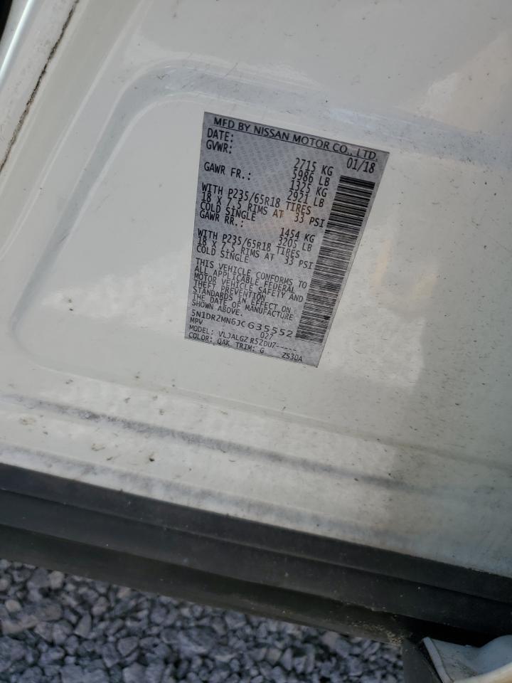 5N1DR2MN6JC635552 2018 Nissan Pathfinder S