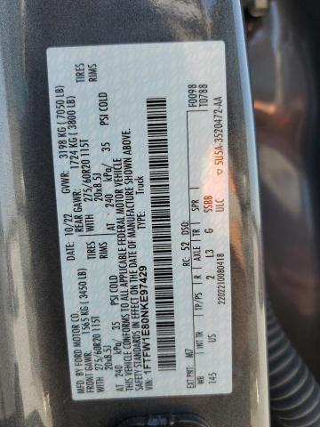 2022 Ford F150 Supercrew VIN: 1FTFW1E80NKE97429 Lot: 59330894