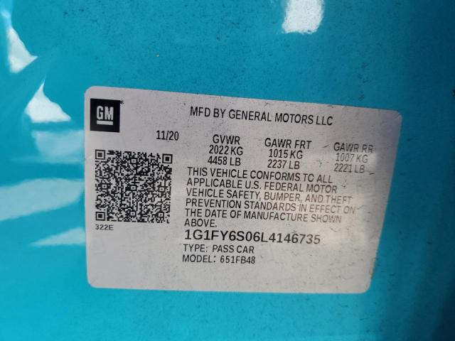 2020 Chevrolet Bolt Ev Lt VIN: 1G1FY6S06L4146735 Lot: 59982924