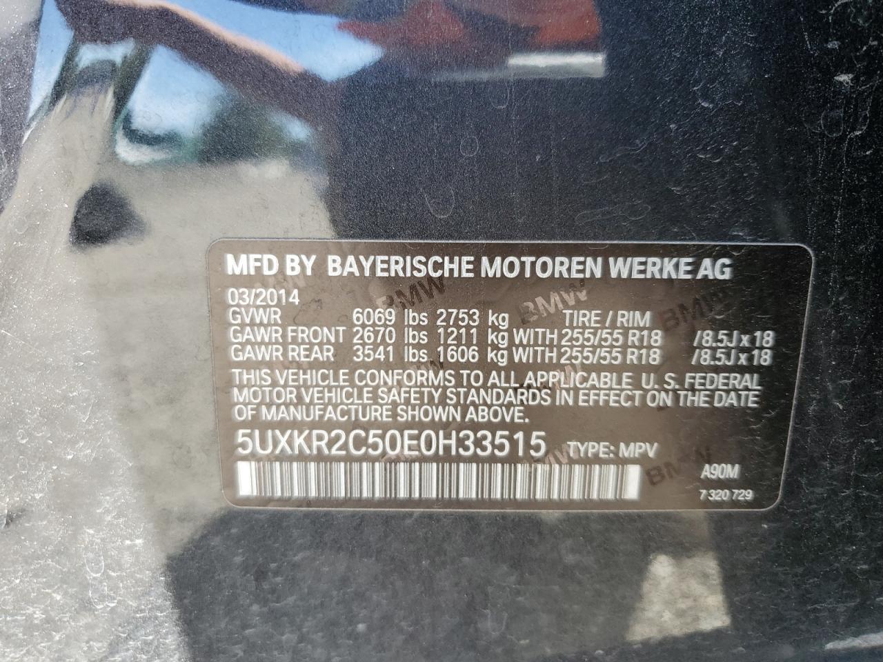 5UXKR2C50E0H33515 2014 BMW X5 Sdrive35I