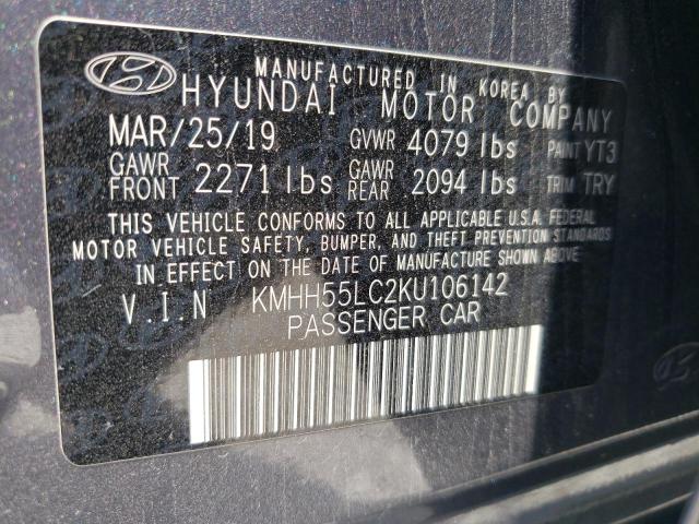 2019 Hyundai Elantra Gt N Line VIN: KMHH55LC2KU106142 Lot: 58487464