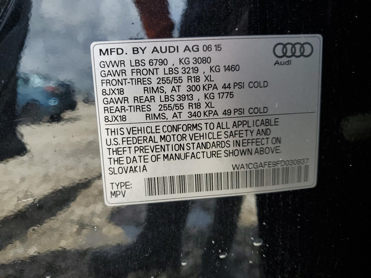 WA1CGAFE9FD030837 2015 Audi Q7 Premium