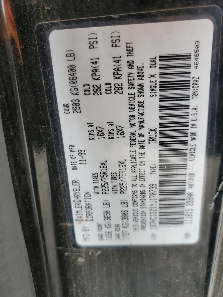 1B7HC13Z1YJ170738 2000 Dodge Ram 1500