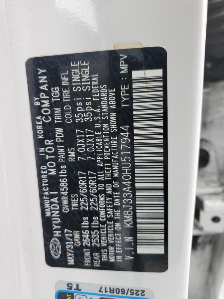 KM8J33A40HU517944 2017 Hyundai Tucson Limited