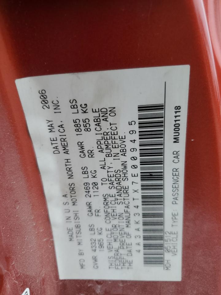 4A3AK34TX7E009495 2007 Mitsubishi Eclipse Gt