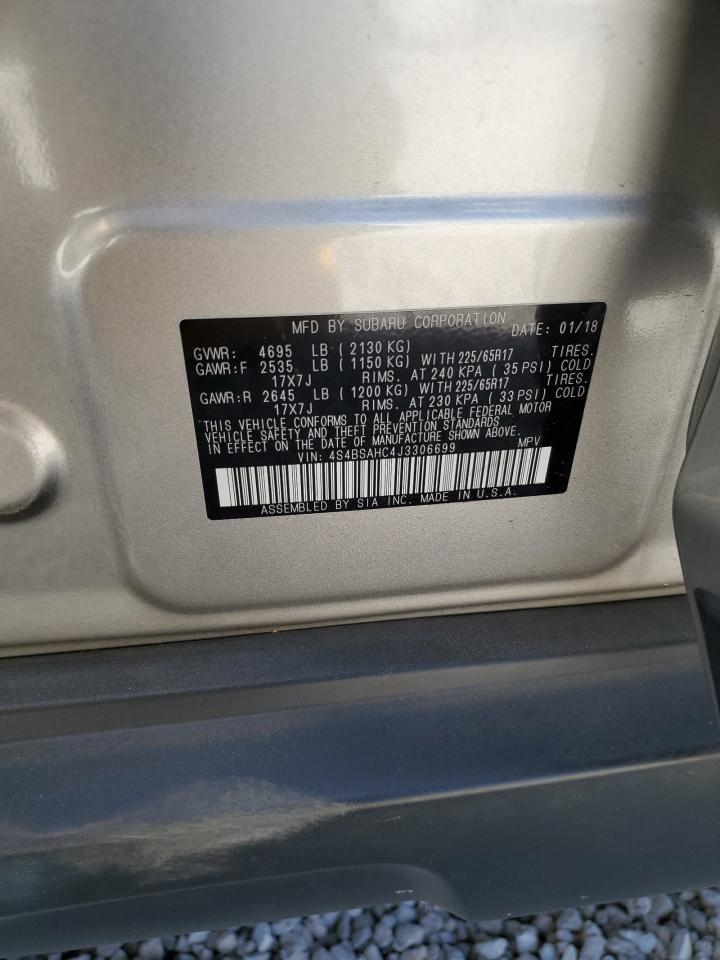 4S4BSAHC4J3306699 2018 Subaru Outback 2.5I Premium