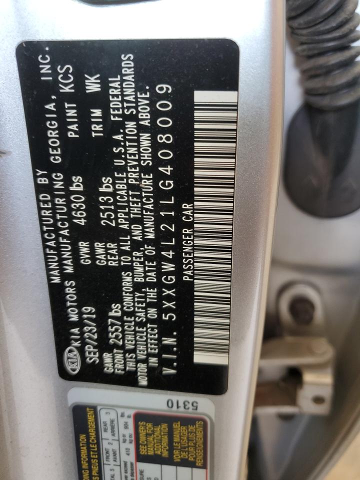 5XXGW4L21LG408009 2020 Kia Optima Sx