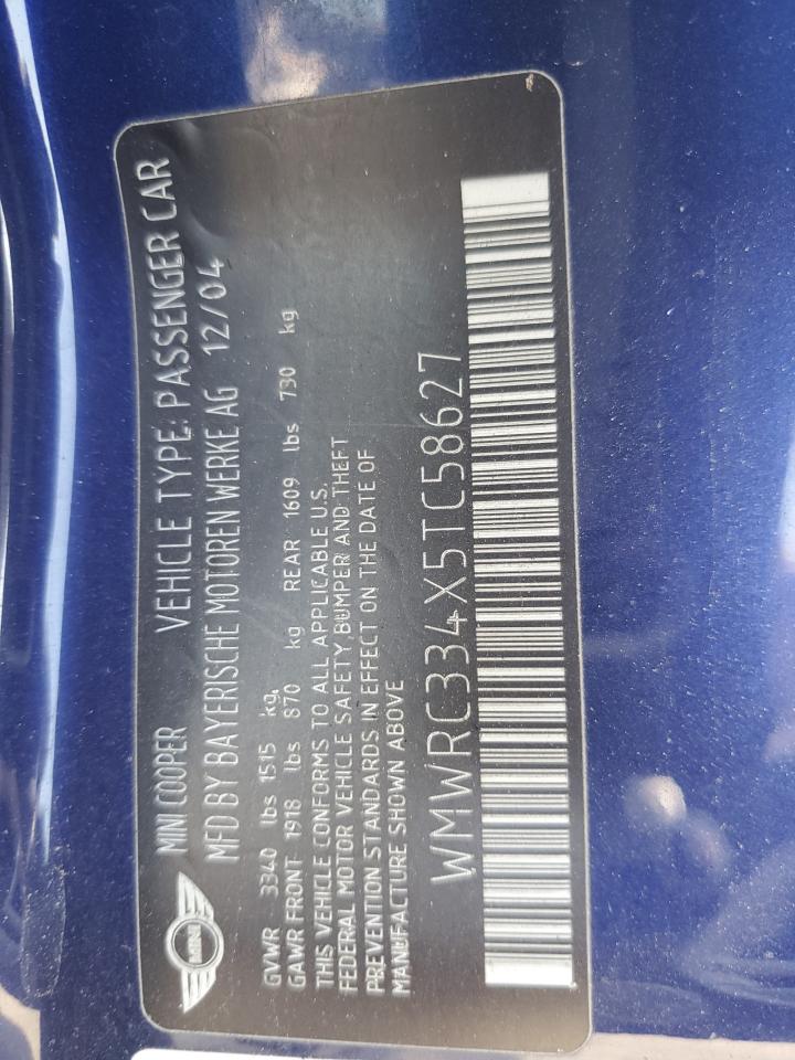WMWRC334X5TC58627 2005 Mini Cooper