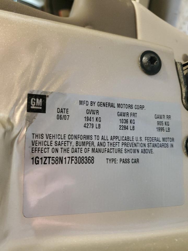 1G1ZT58N17F308368 2007 Chevrolet Malibu Lt
