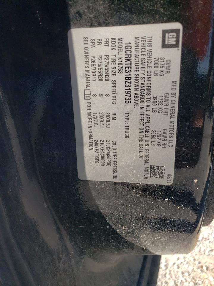 1GCRKTE31BZ319735 2011 Chevrolet Silverado K1500 Ltz