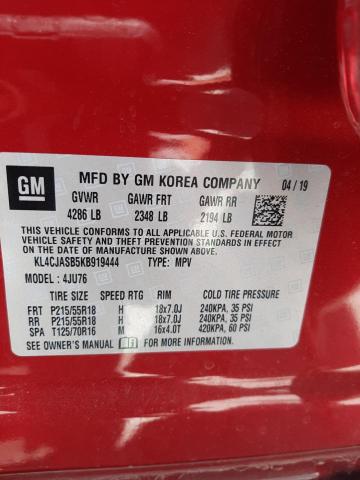 2019 Buick Encore Preferred VIN: KL4CJASB5KB919444 Lot: 61893354