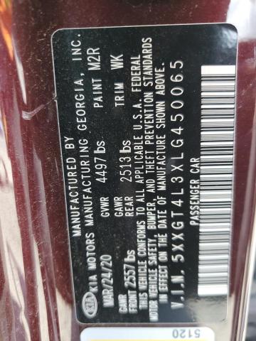 2020 Kia Optima Lx VIN: 5XXGT4L3XLG450065 Lot: 60304434