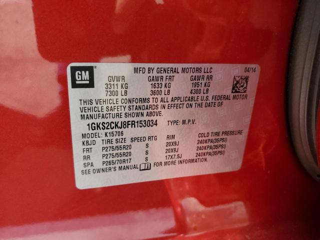 2015 GMC Yukon Denali VIN: 1GKS2CKJ8FR153034 Lot: 59530744