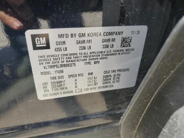 2021 Chevrolet Trailblazer Lt VIN: KL79MPSL3MB093275 Lot: 58677314