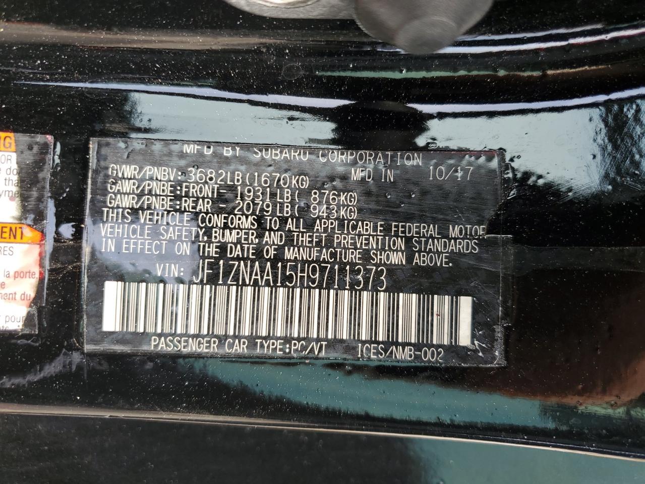 JF1ZNAA15H9711373 2017 Toyota 86 Base