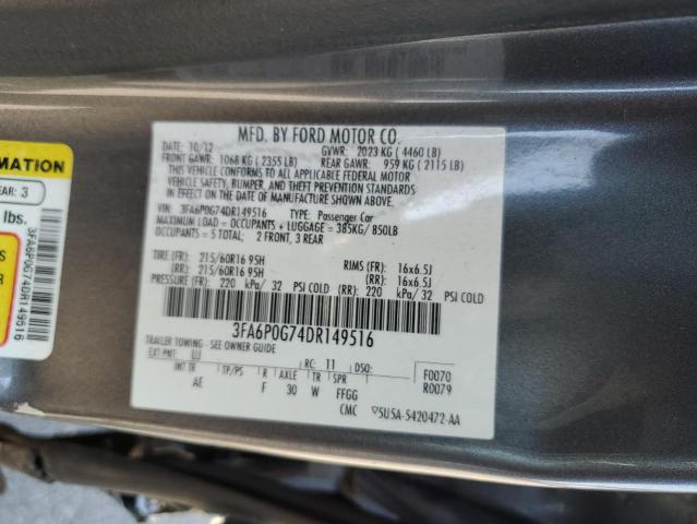 VIN 3FA6P0G74DR149516 2013 Ford Fusion, S no.12