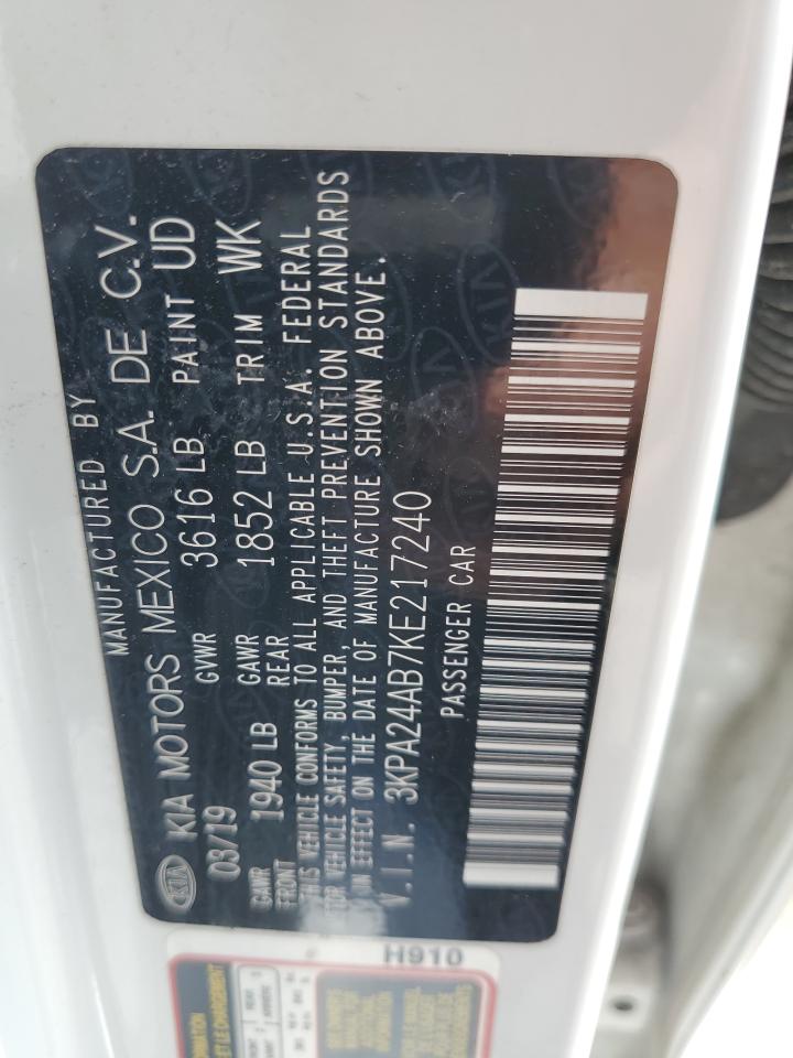 3KPA24AB7KE217240 2019 Kia Rio S