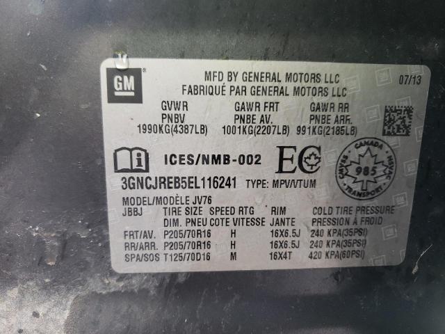 2014 Chevrolet Trax 2Lt VIN: 3GNCJREB5EL116241 Lot: 58100344